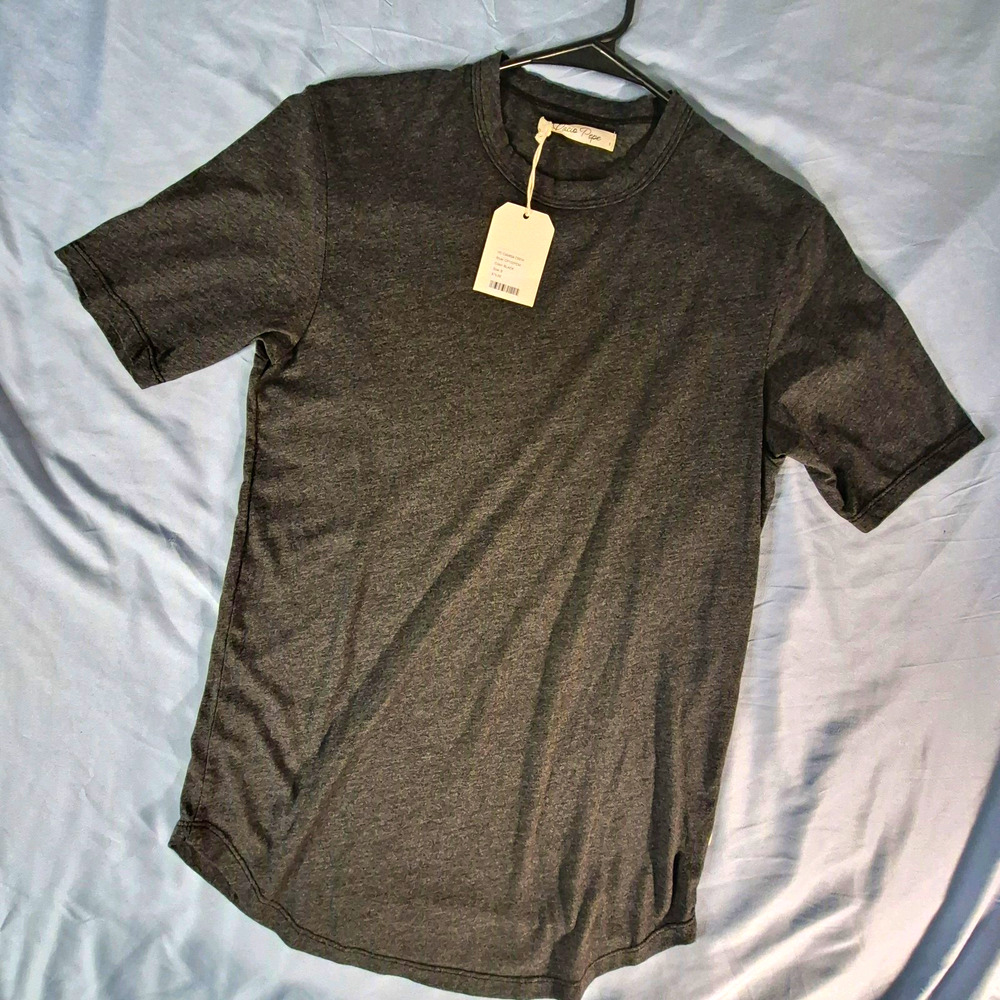 Cacio Pepe Womens Gray Crew Neck Short Sleeve T-Shirt Size S Organic Cotton